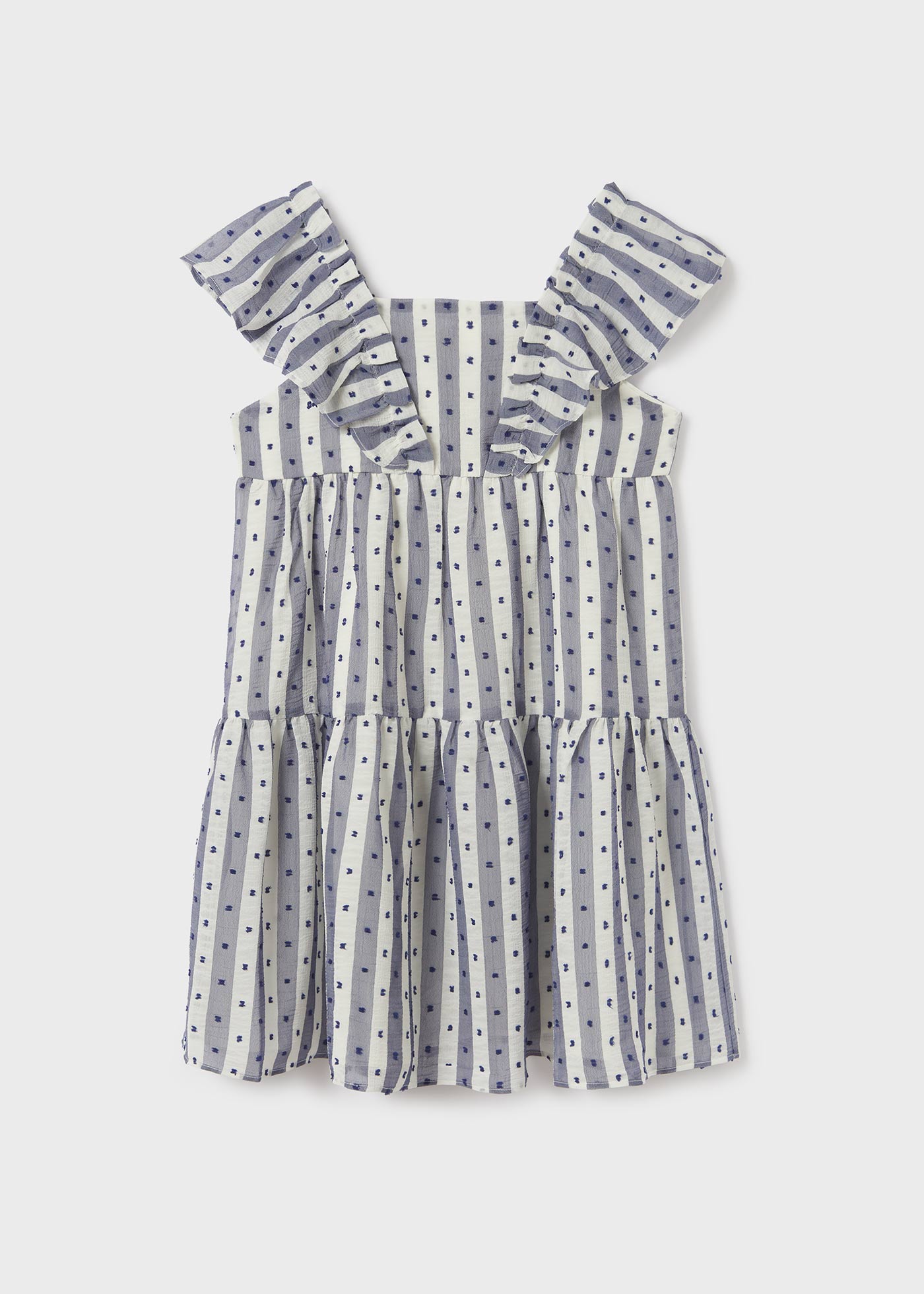Vestido Plumeti com estampa listrada para meninas