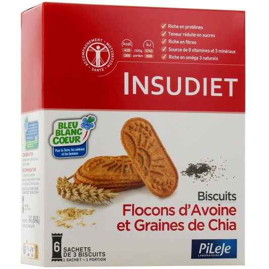 Pileje Insudiet biscuits flocons d'avoine graines de chia