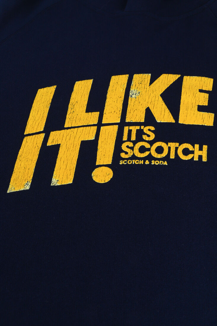 SCOTCH & SODA donkerblauwe scotch & soda sweater graphic raglan sleeve felpa hoodie