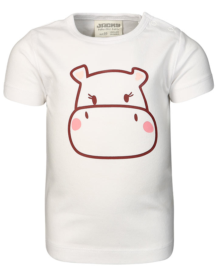 T-Shirt JUNGLE GIRL – NILPFERD in weiß