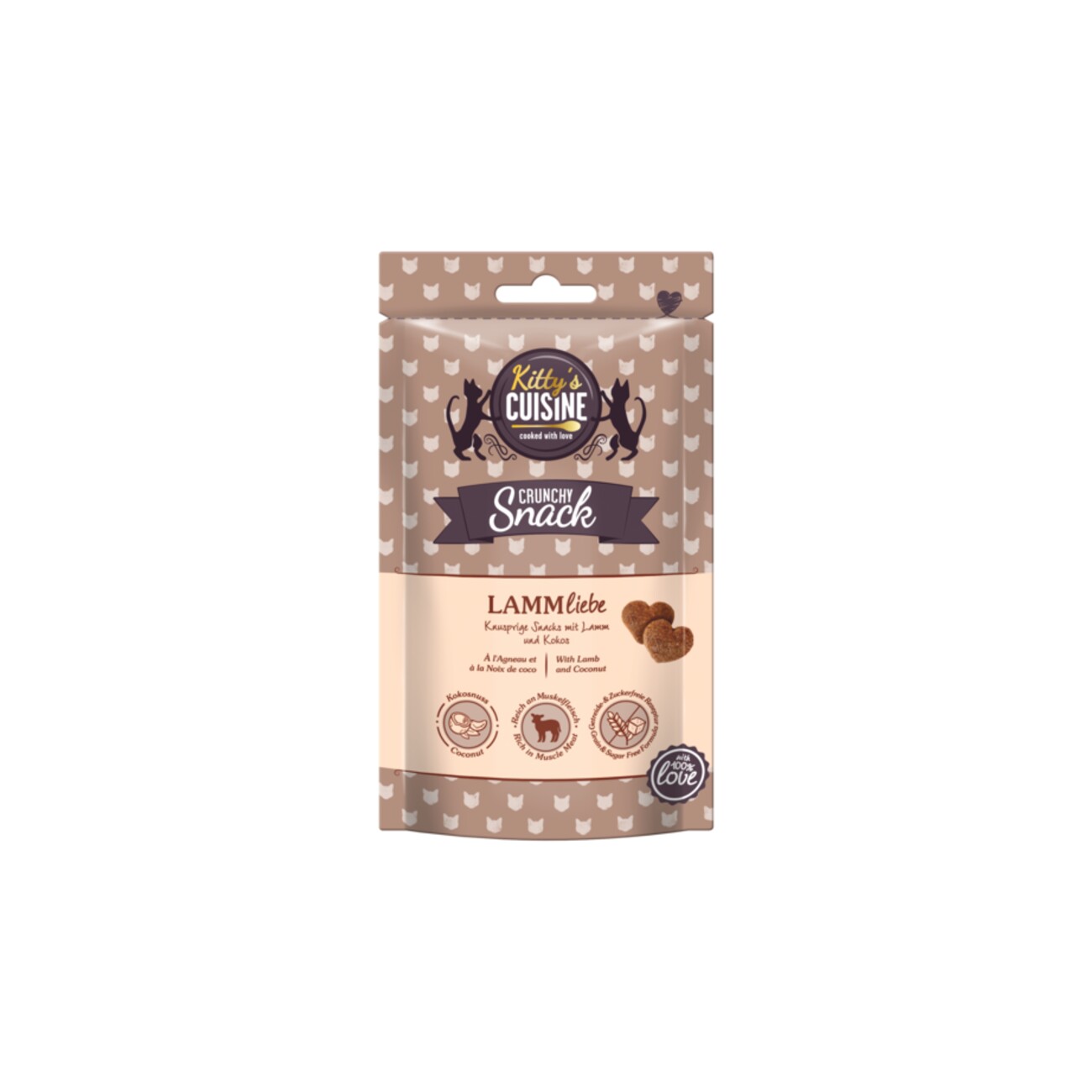 Kitty's Cuisine Crunchy Snack with Love 50g Lamm Liebe, mit Lamm und Kokos
