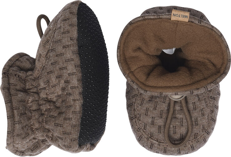 Melton Textile slippers w. structure Denver melange