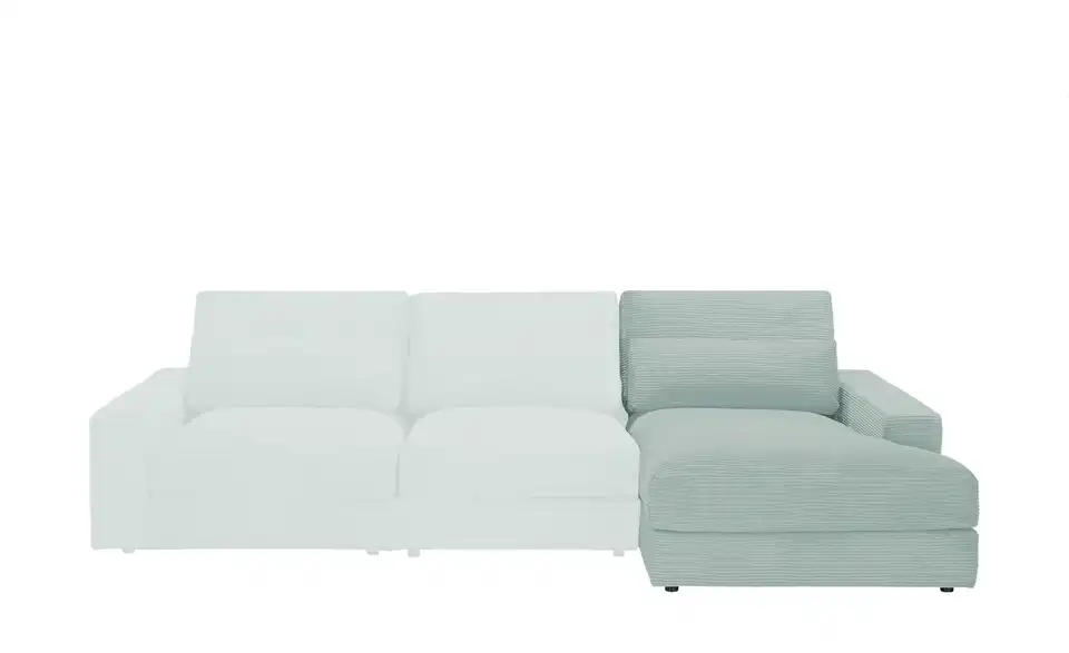 Element Branna Mintgrün Cordstoff Ottomane rechts