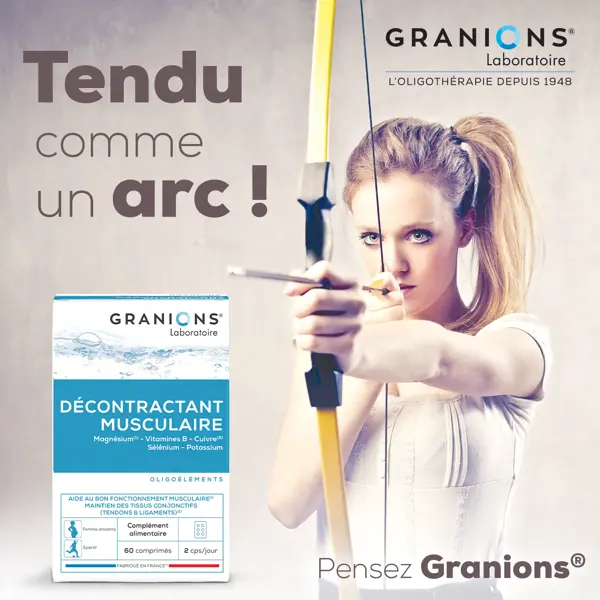 Granions Relaxante Muscular - Relaxa os músculos e alivia dores articulares - Embalagem com 2 x 60 comprimidos