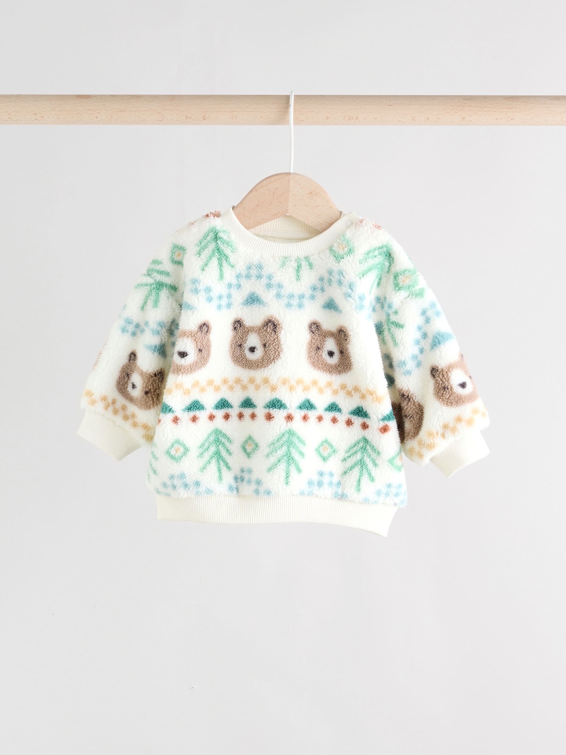 Groene beer Fairisle - Set van fleece top en joggingbroek voor baby's (0mnd -2jr)
