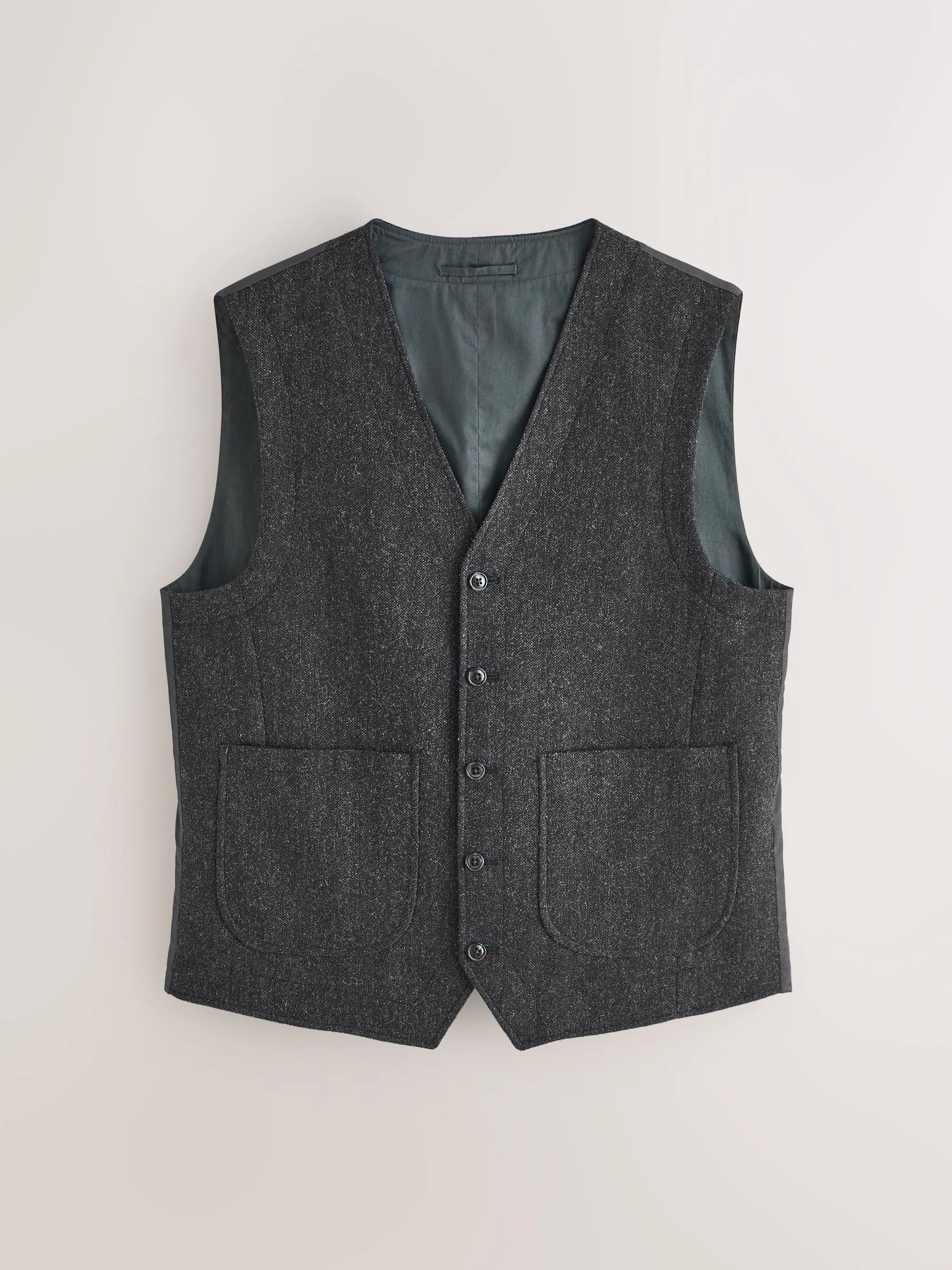 Antraciet - Kostuum van wolmix: gilet