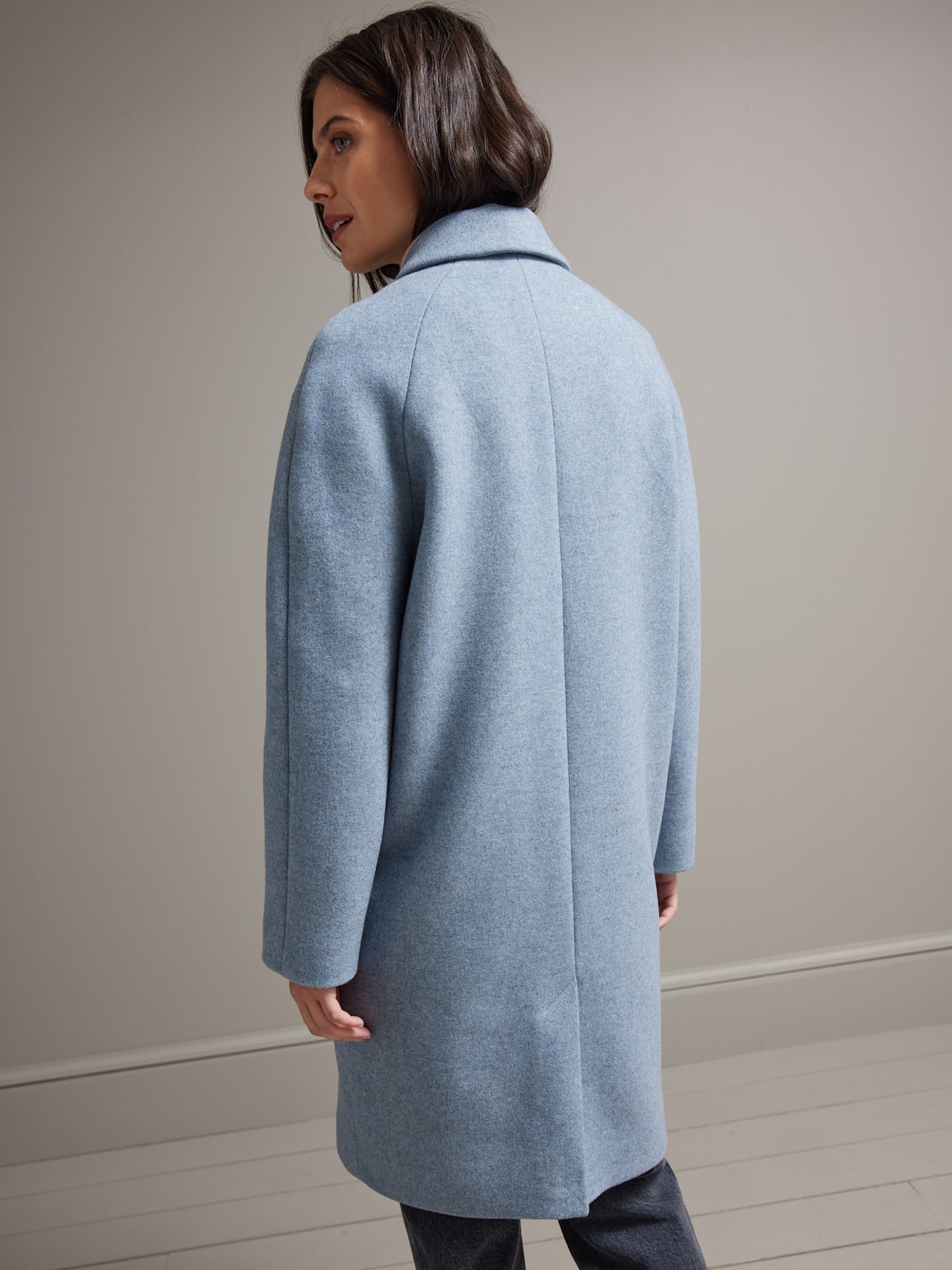Manteau long drap de laine femme laine recyclée
