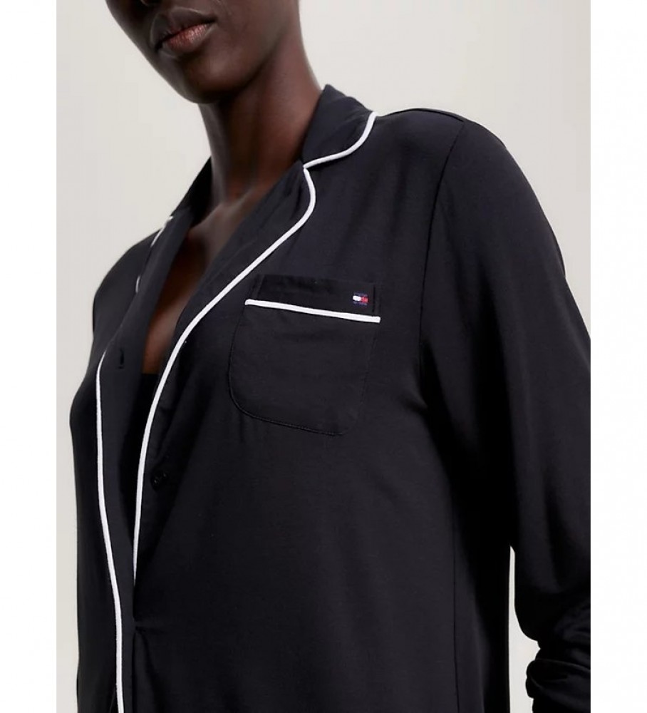 Camiseta de pijama preta Tommy Hilfiger