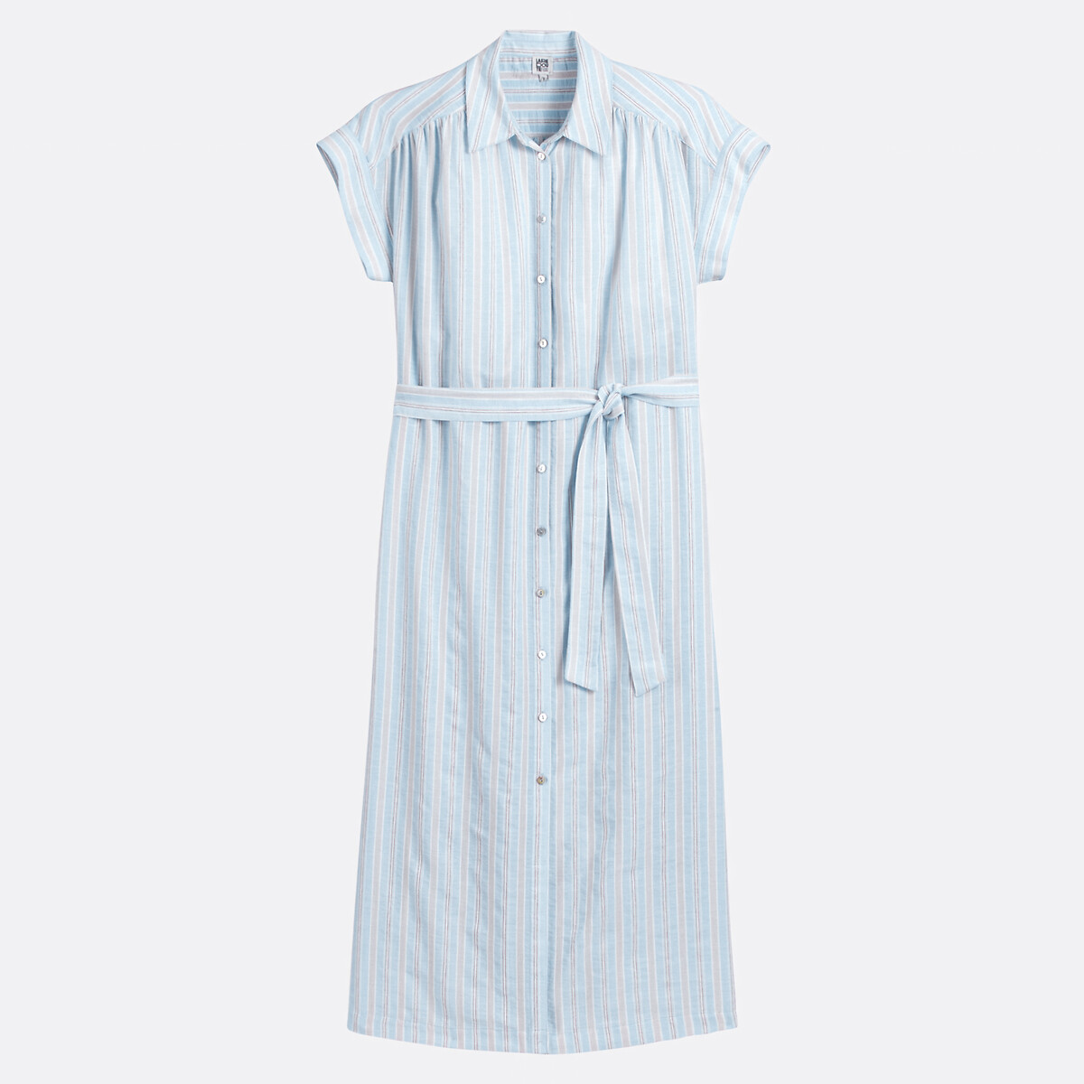 COLEÇÃO LA REDOUTE<br>Vestido longo listrado, mangas curtas