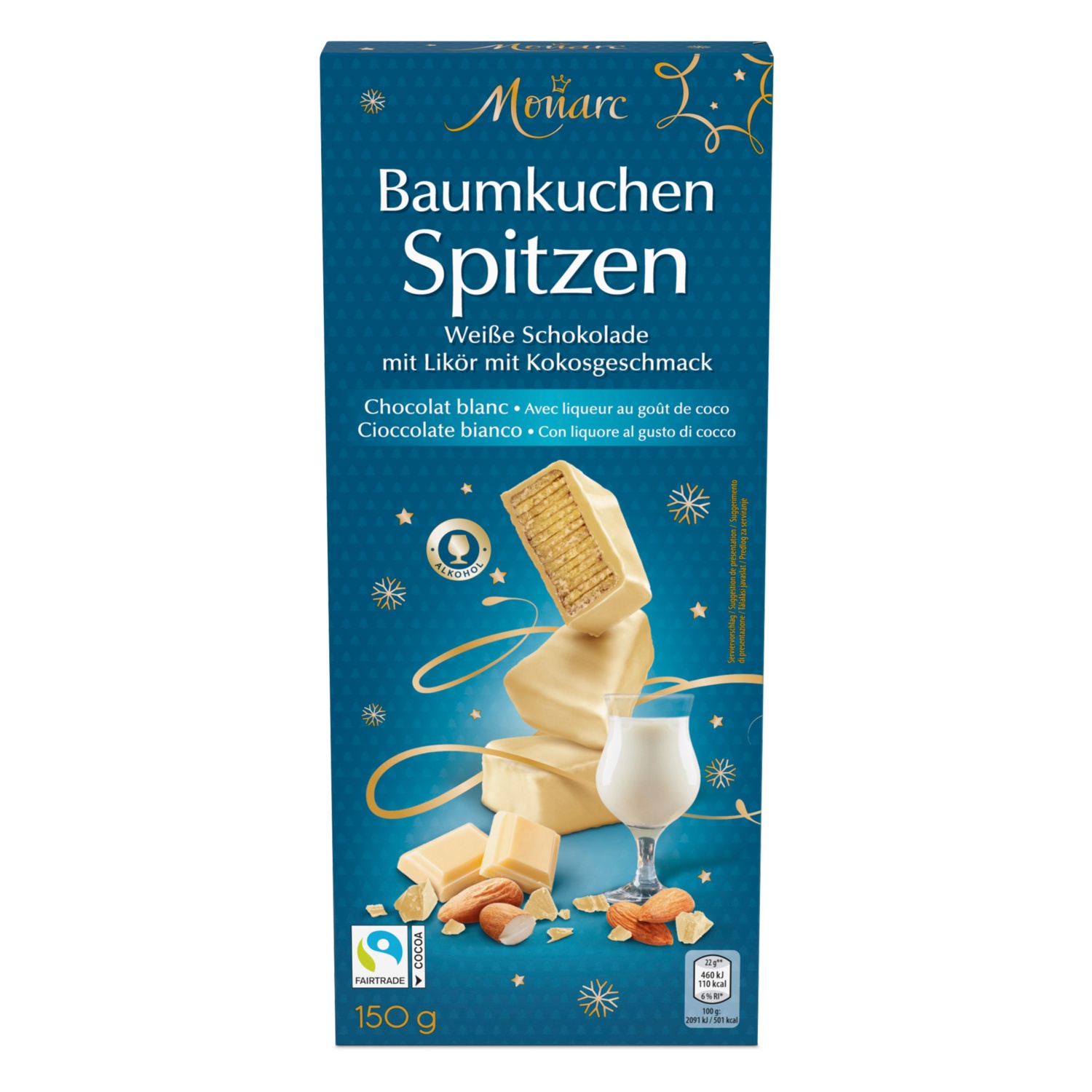 MONARC Baumkuchenspitzen, Kokos Likör 150 g
