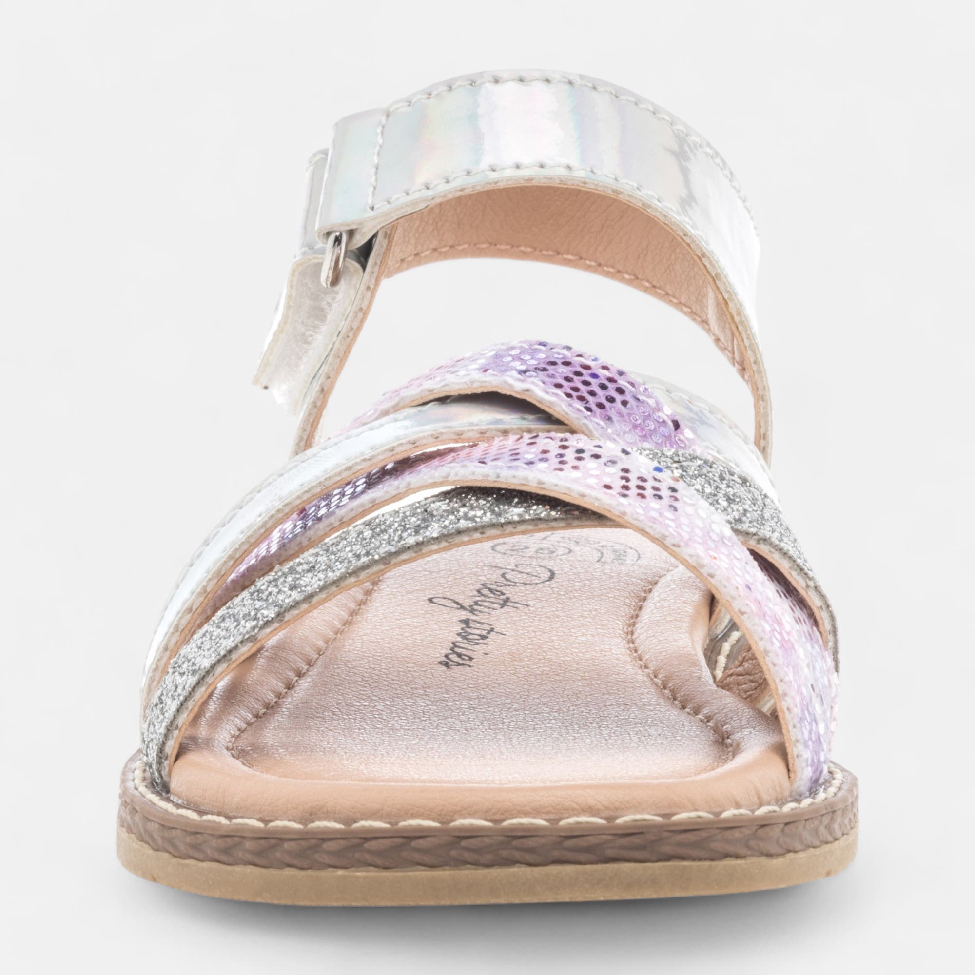 Baskets en toile Fille argent