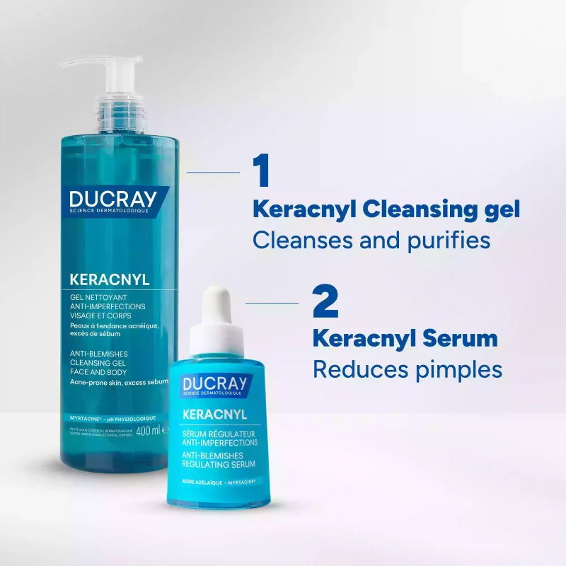 KERACNYL Gel Nettoyant Anti-imperfections Visage et Corps - 400ml