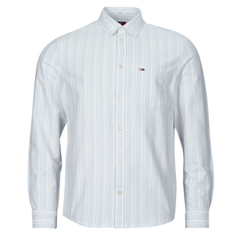Tommy Jeans - TJM REG OXFORD STRIPESHIRT - Blanc / Bleu