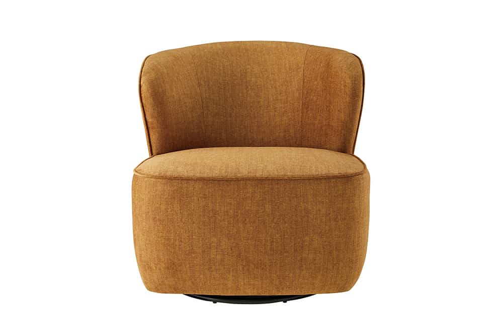 Drehbarer Design Sessel GATSBY senfgelb Samt 360°
