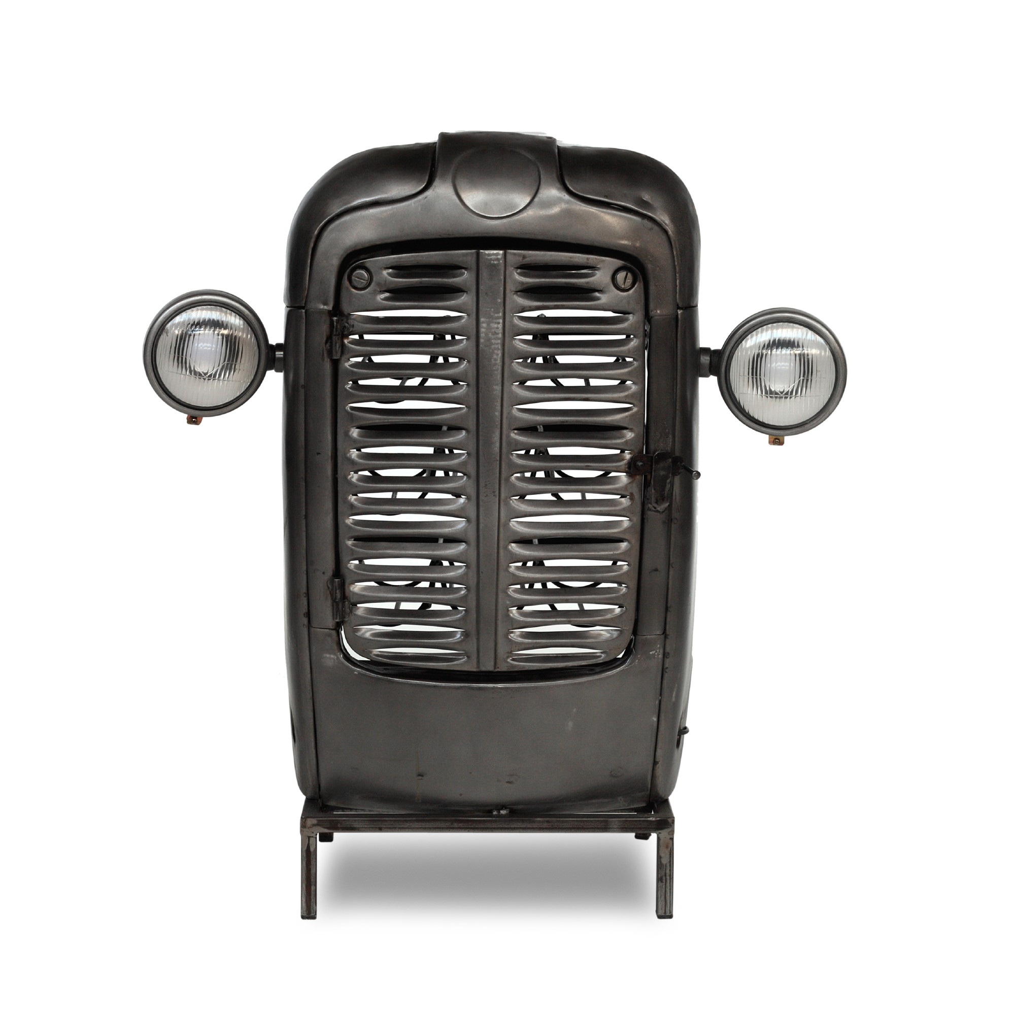 Traktor-Bar mit Regaleinsatz, vintage unlackiert, T 38 cm, B 85 cm, H 98 cm von fischer's lagerhaus