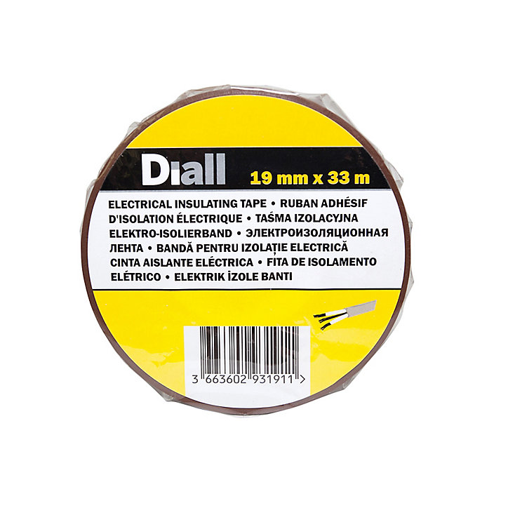 Ruban d'isolation électrique 19 mm x 33 m marron