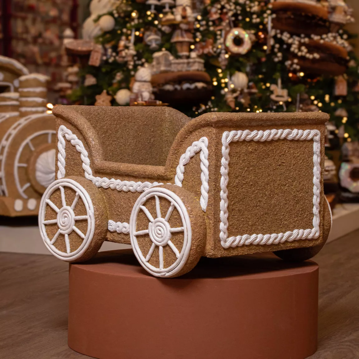Wagon de Noël Géant (56 x H38 cm) Pain d'épices Gourmand