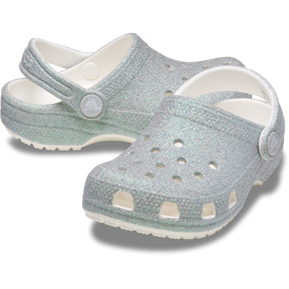 Køb Crocs White Classic Iridescent Glitter Gloc