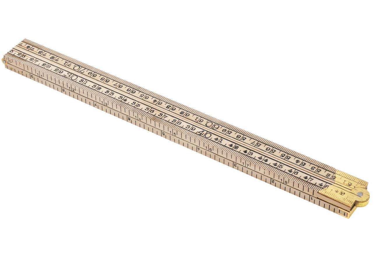 Schuil 1514, houten duimstok, 1 m