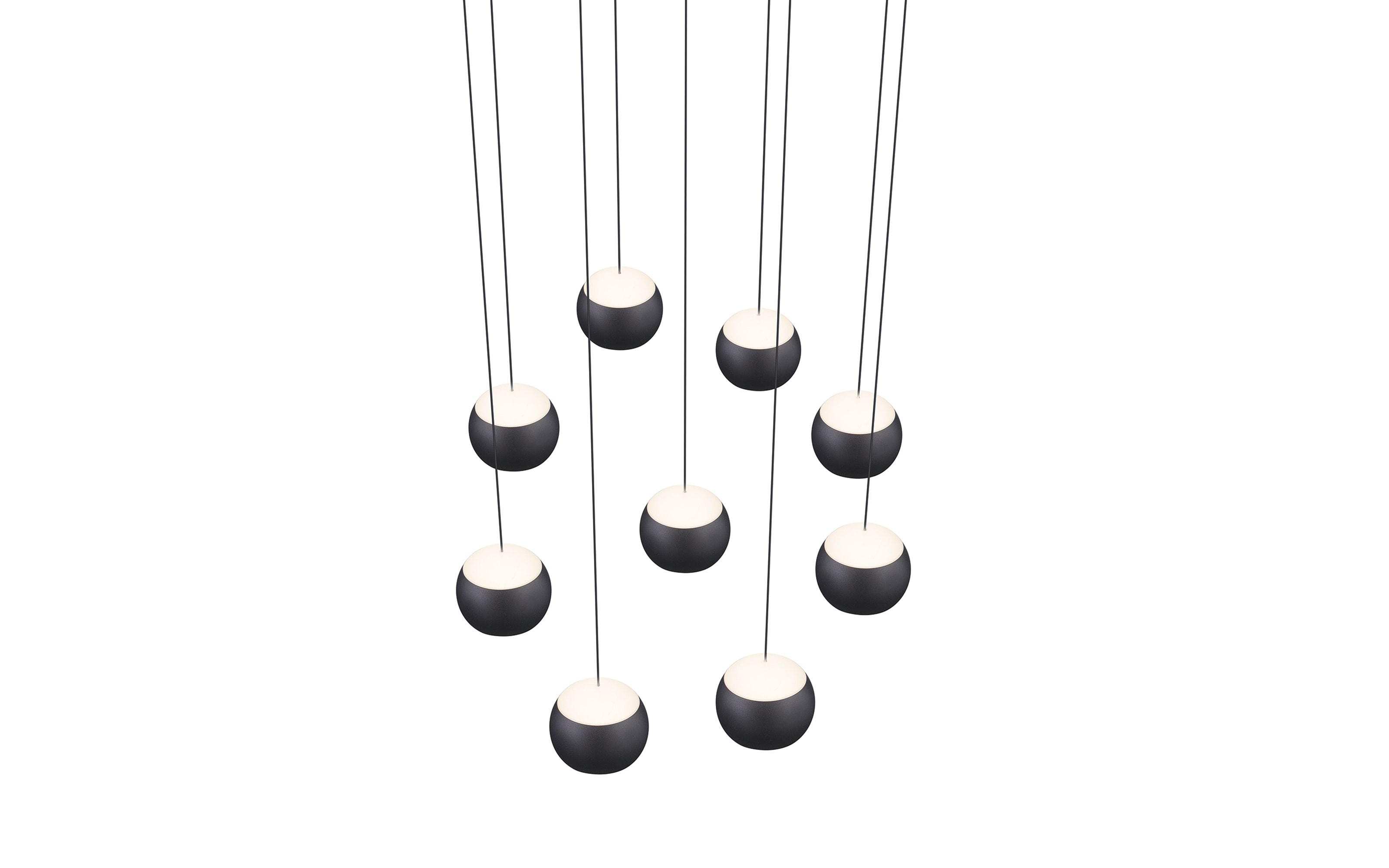 LED-Pendelleuchte Cannon, schwarz, 200 cm, inkl. Höhenverstellung