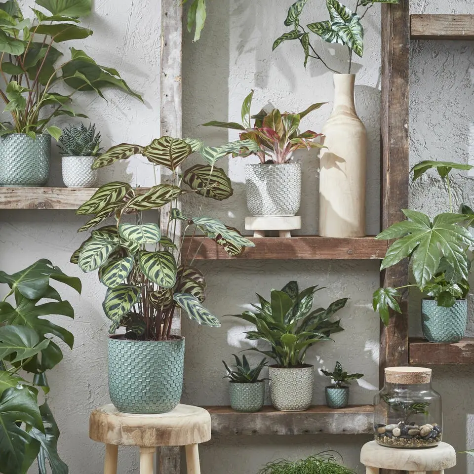 Mica Decorations - Plantenpot - Keramiek wit - 12 x 11 cm