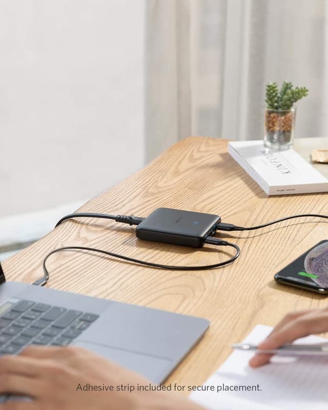 Anker PowerPort Atom III Slim GaN Væglader, 3XUSB-A 1XUSB-C porte 65W maks, 4-porte, PIQ 3.0, til laptops, tablets og smartphones