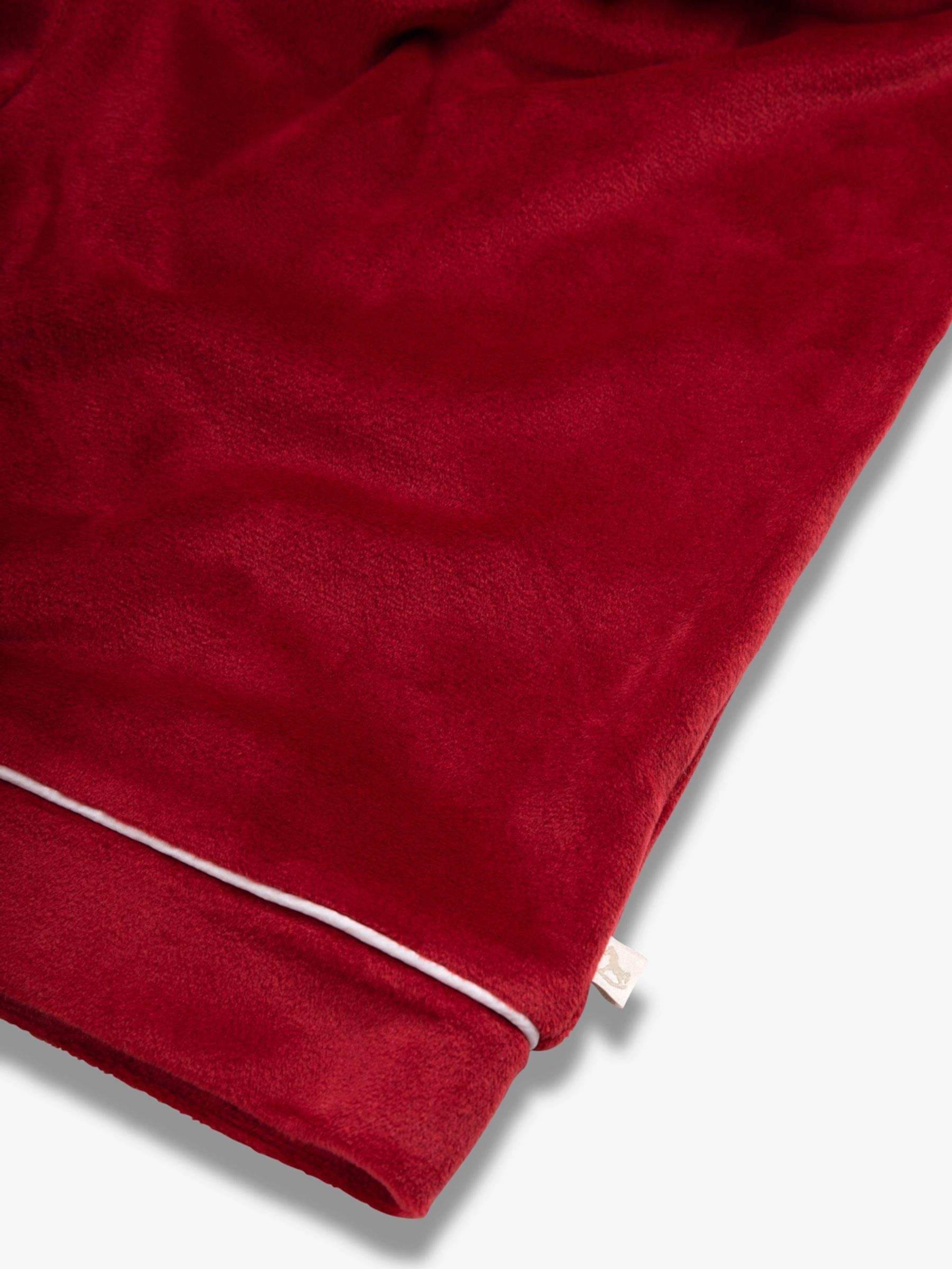 Rood - The Little Tailor luxe kerstpyjama van zacht aanvoelend velours