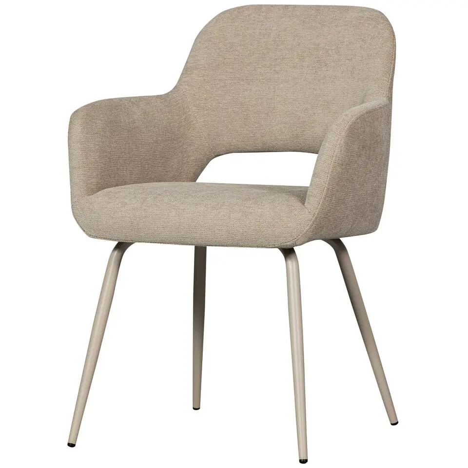 WOOOD Jenny Eetkamerstoelen - Polyester - Naturel - Set van 2