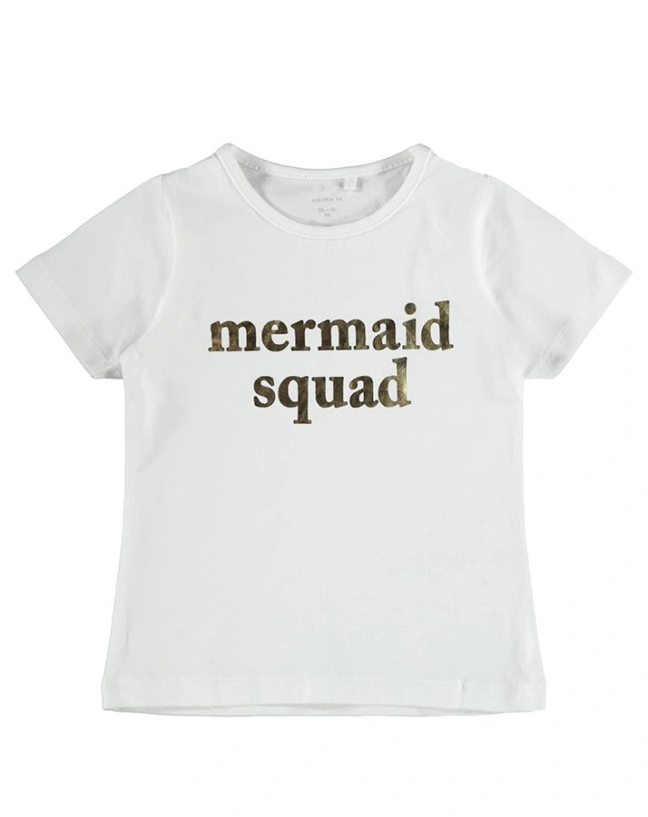 T-Shirt NMFZOFIA mit Shorts in bright white/türkis