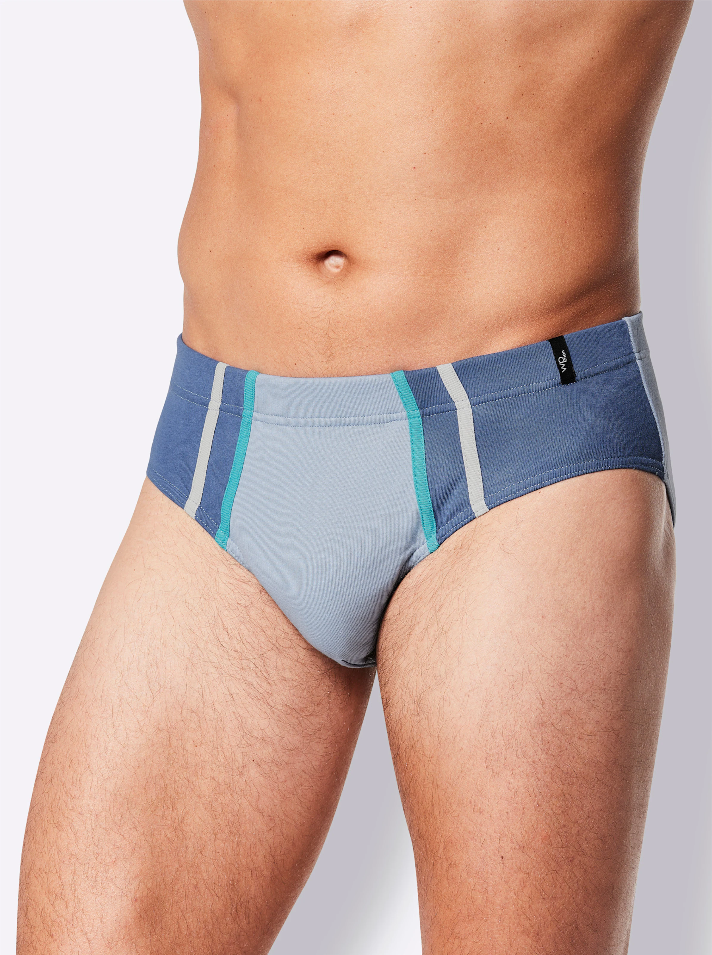 wäschepur men Slip in jeansblau + anthrazit + bleu + steingrau