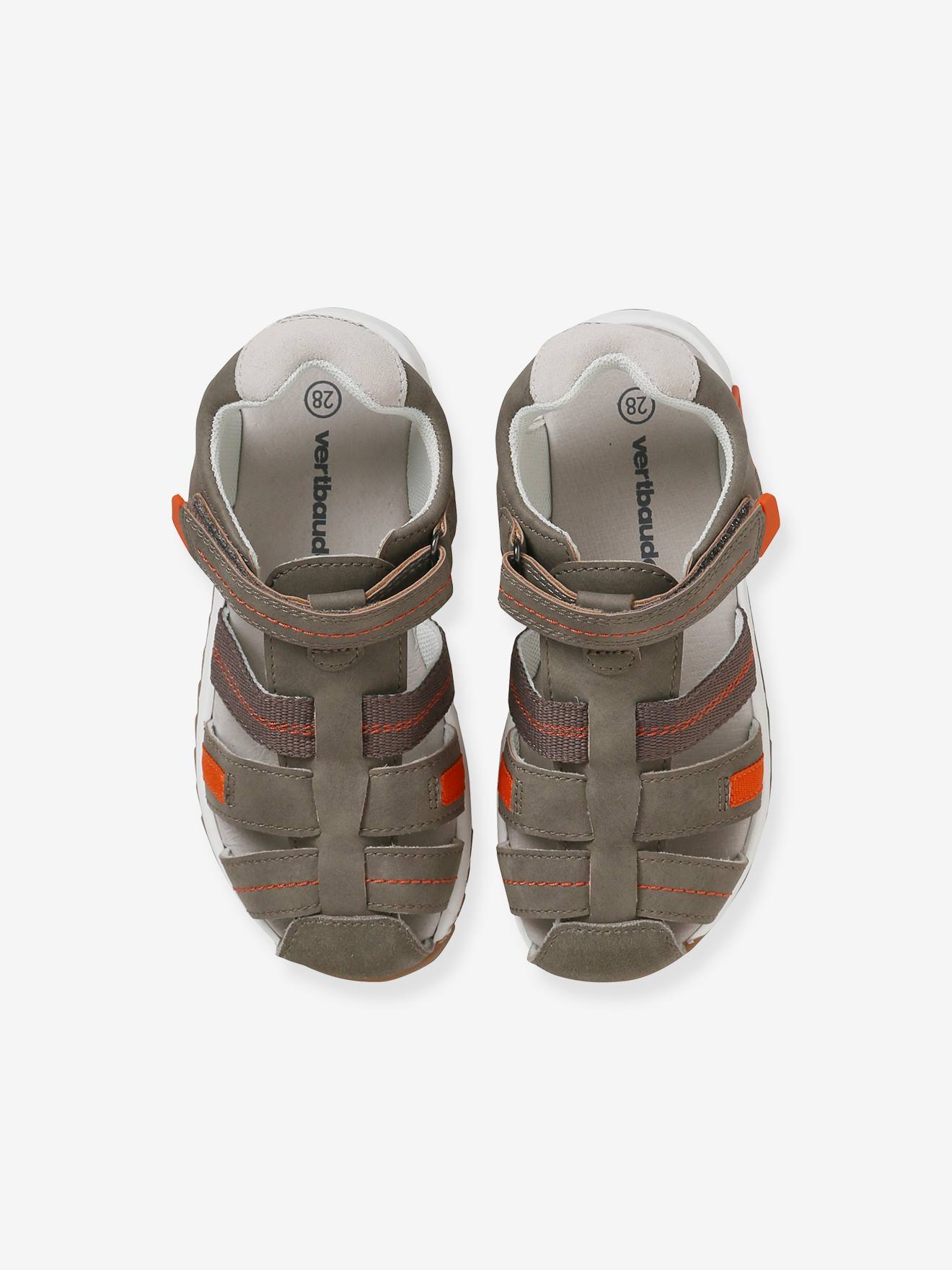 Sandálias fechadas para meninos, marrom acinzentado