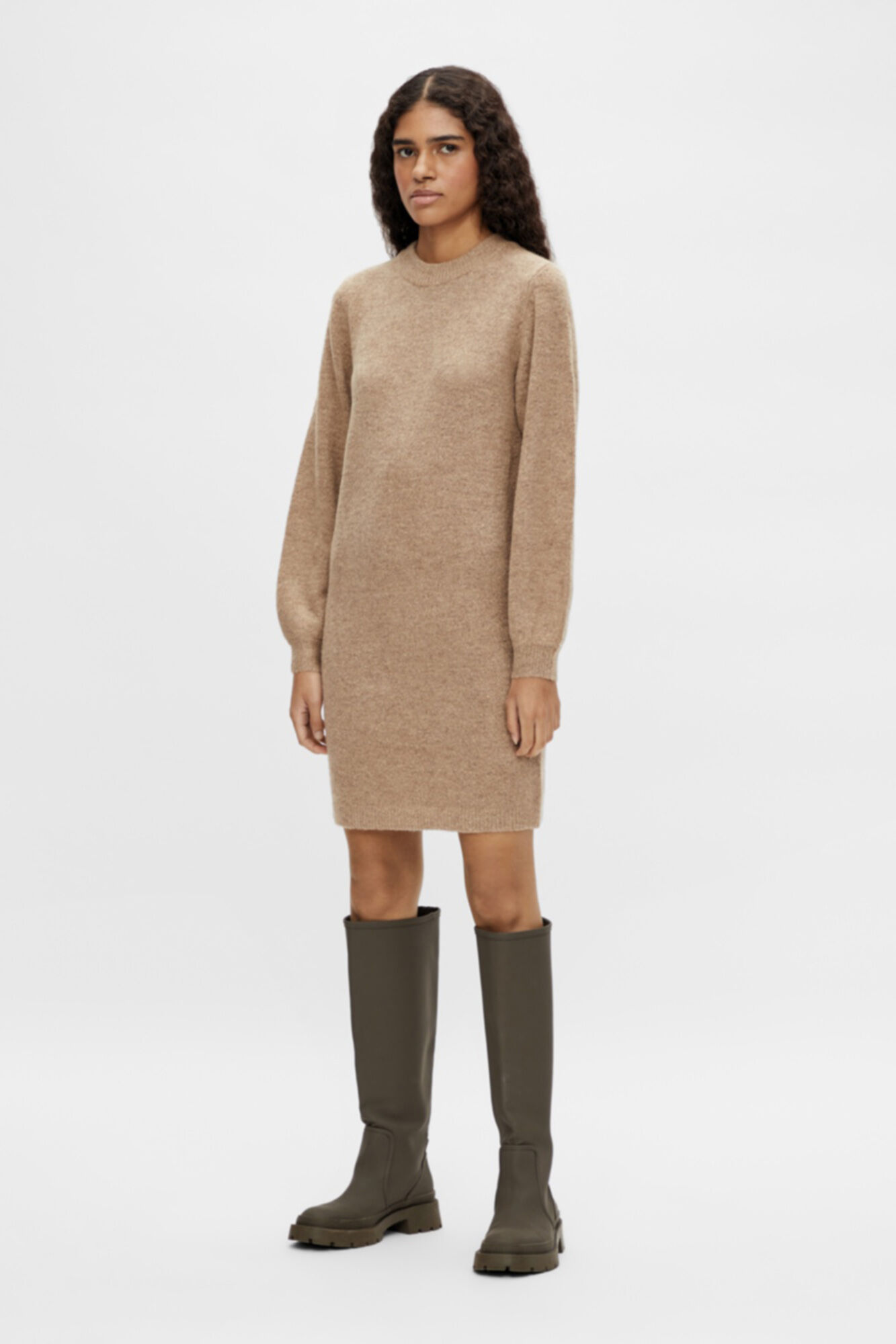 Vestido de malha - Marrom