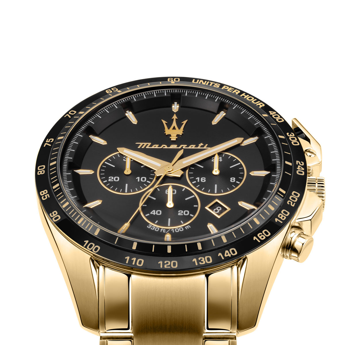 Montre MASERATI homme bracelet acier inoxydable doré jaune