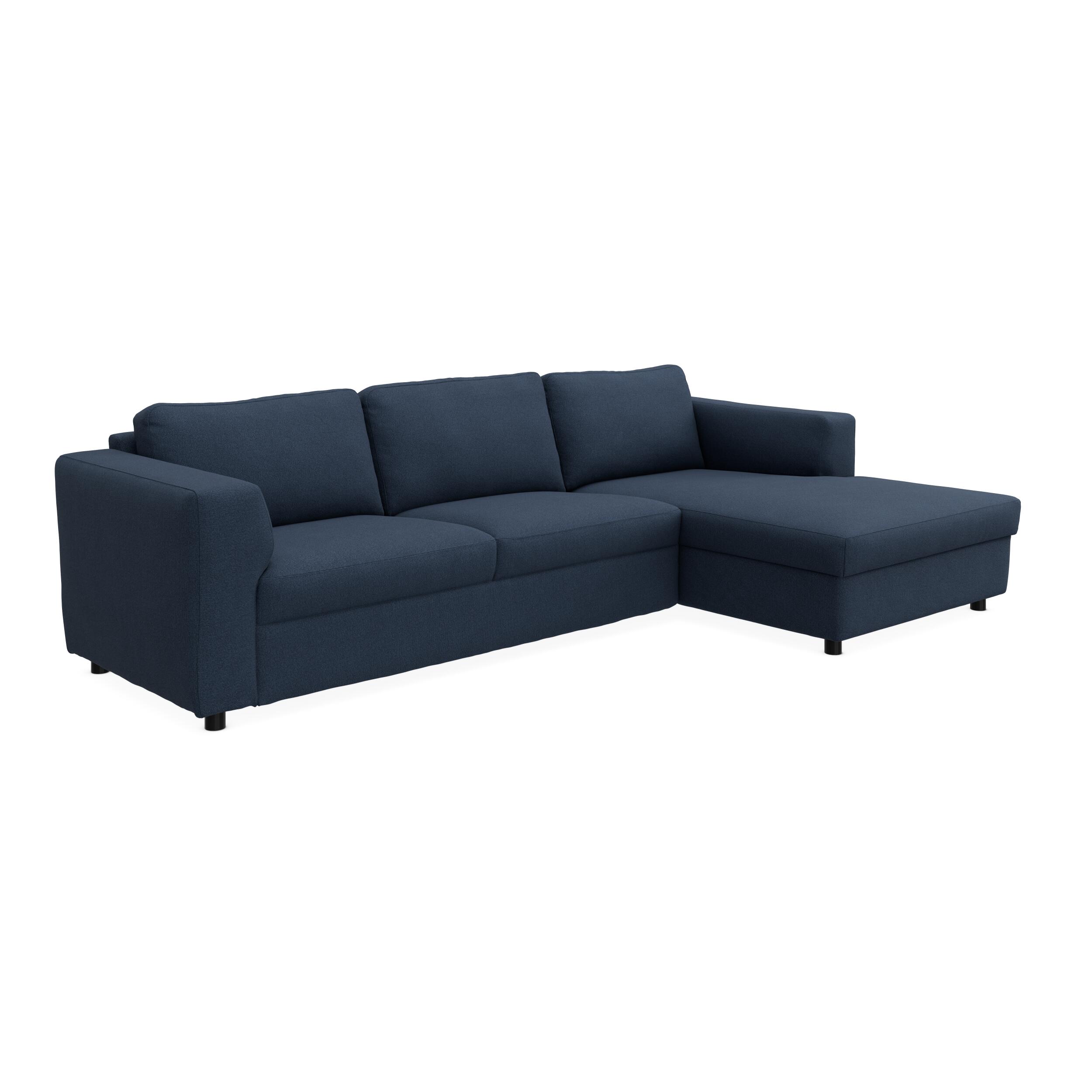 Lean højrevendt sofa med chaiselong
