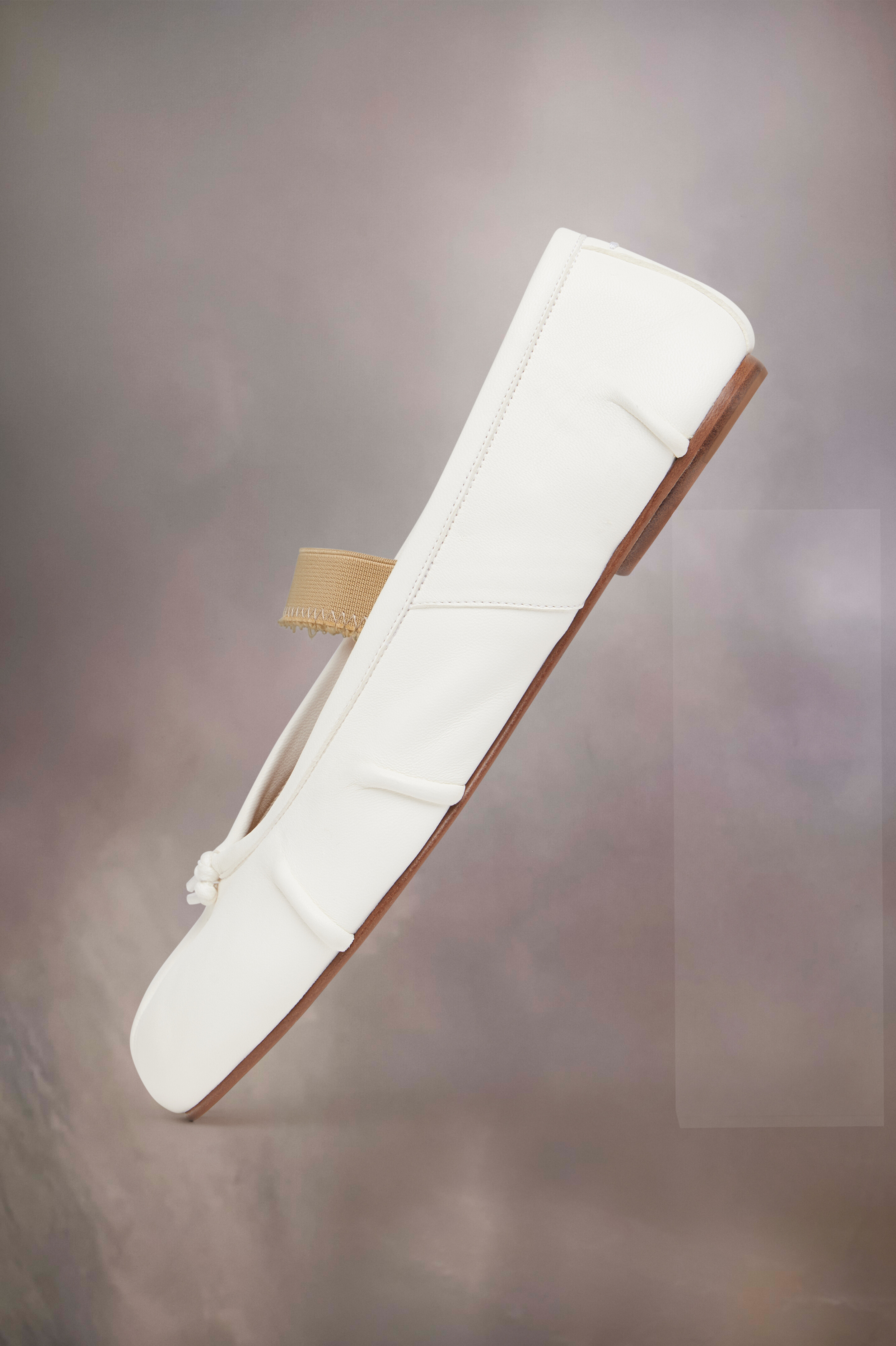 TABI BALLERINA FLAT ELASTIC BAND Blanc