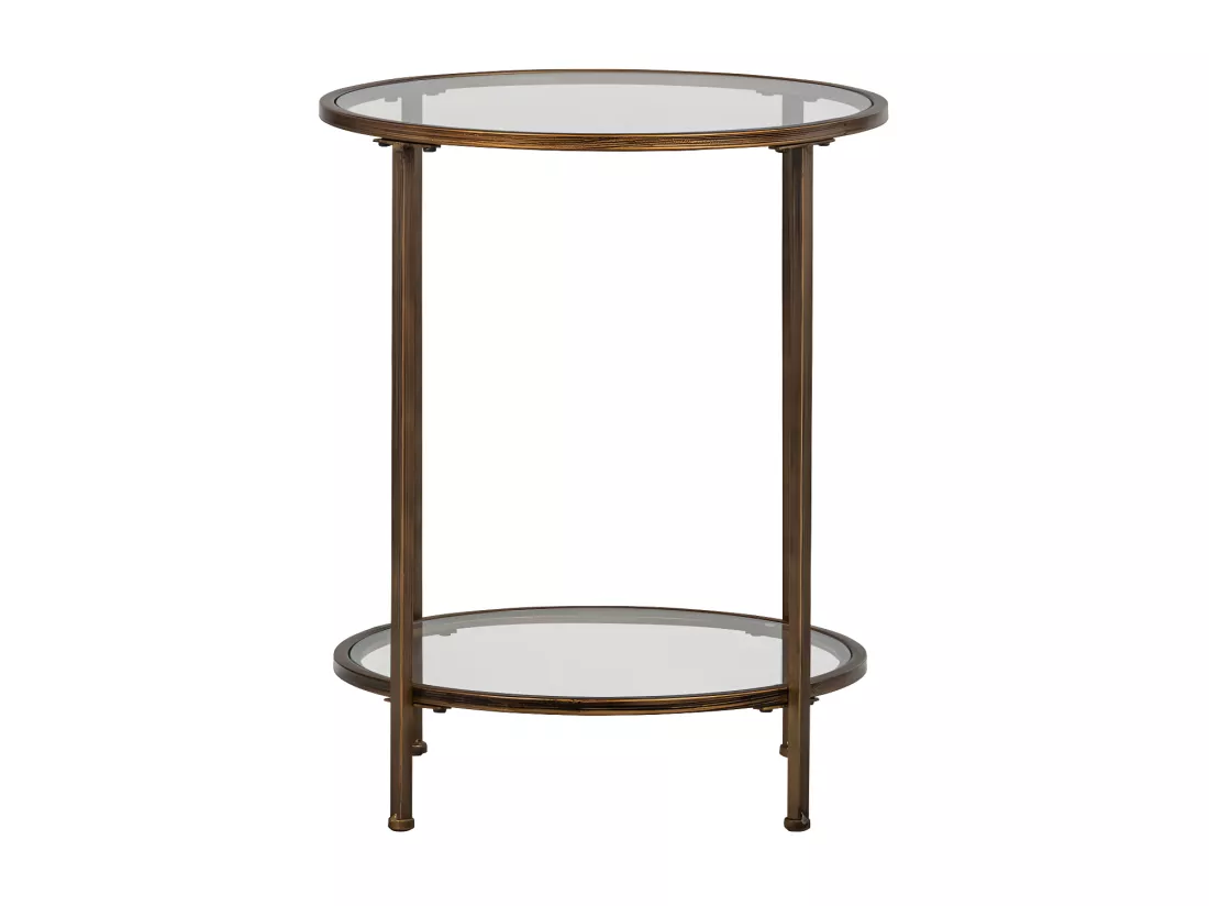 Goddess - Table d'appoint ronde en métal et verre ø46cm - Laiton