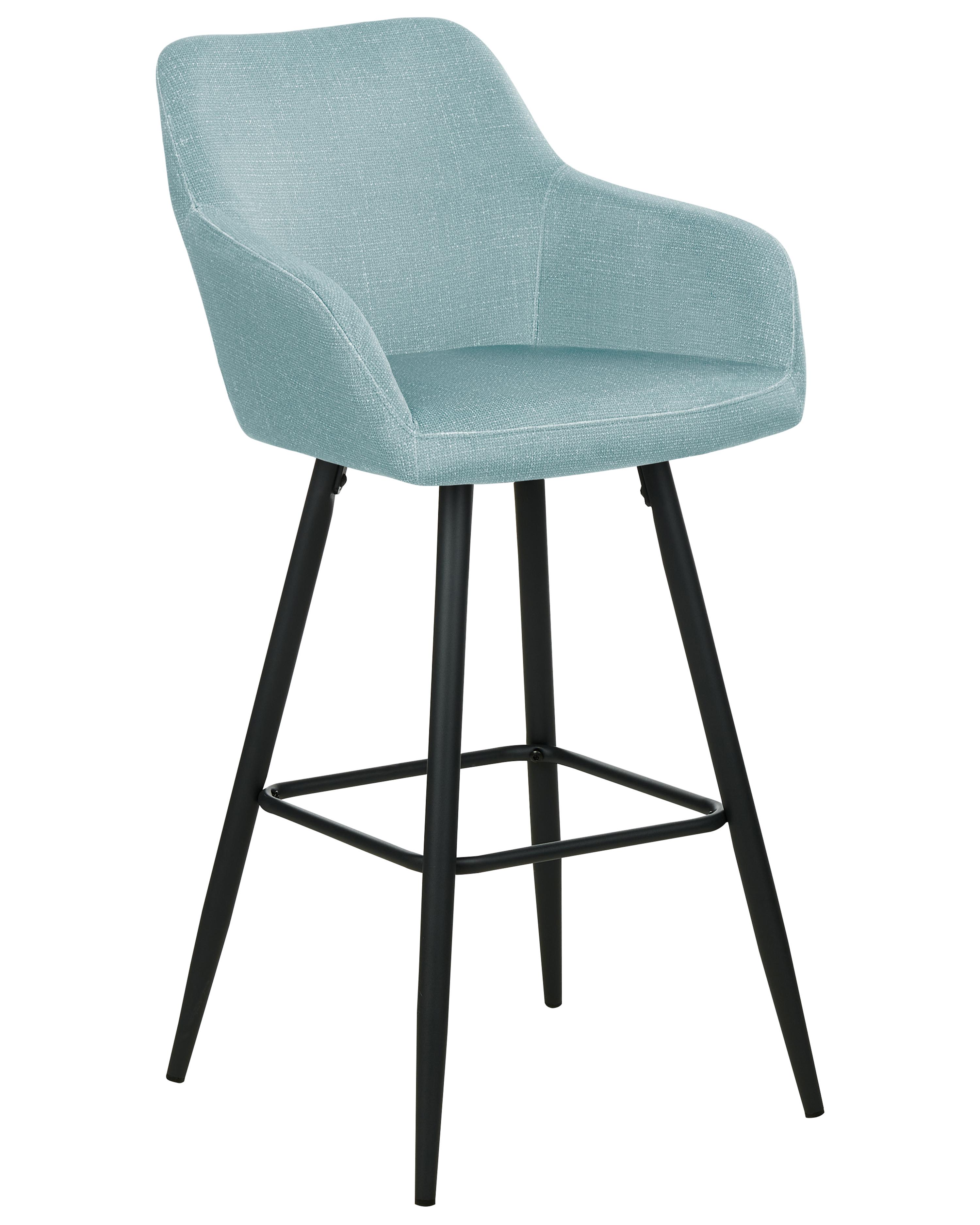 Set van 2 barstoelen CASMALIA Fluweel Lichtblauw