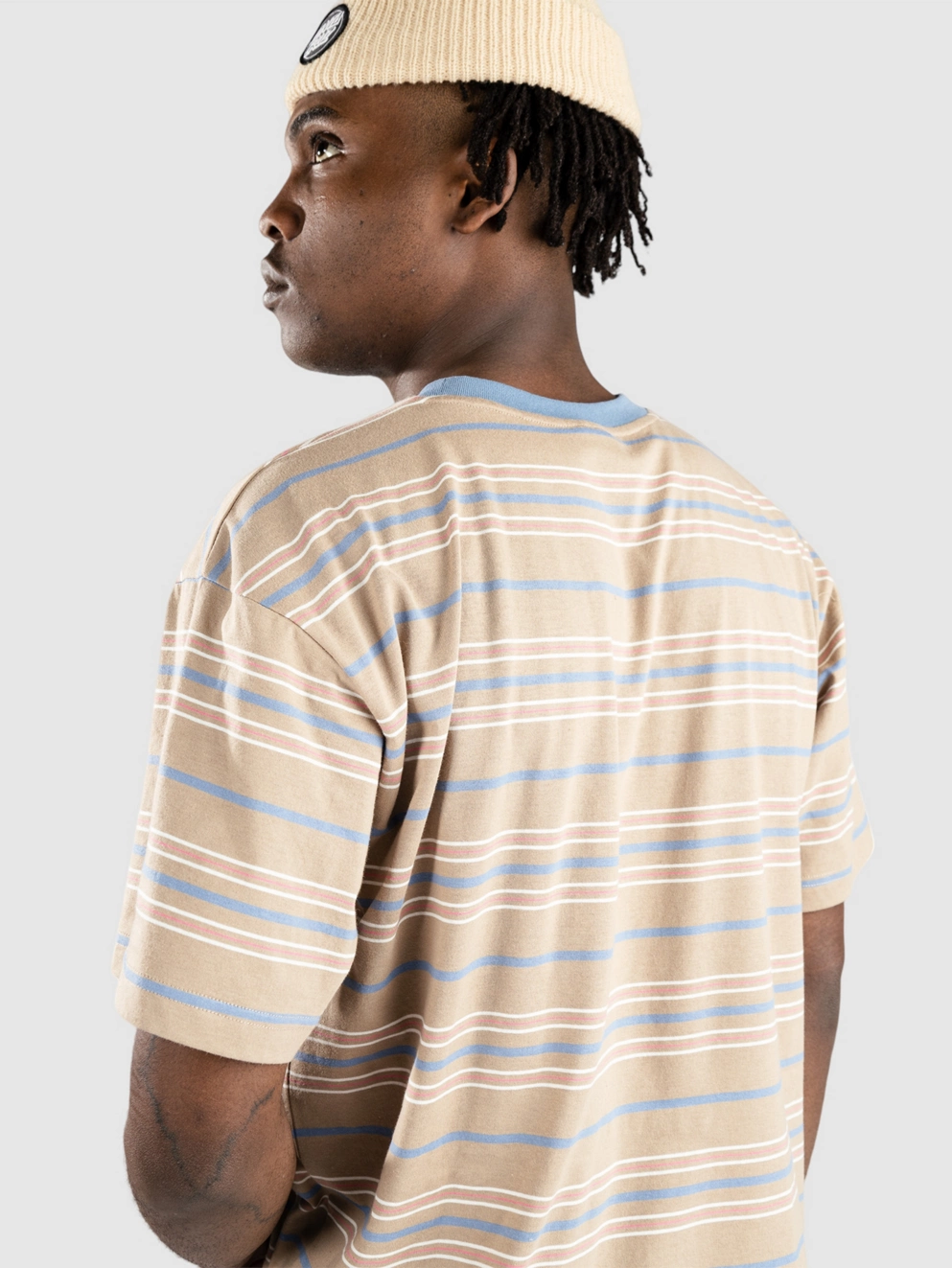 Santa Cruz Mini Hand Stripe T-Shirt taupe stripe