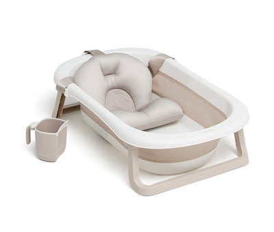 Beemoo CARE Assist Badebalje inkl. Badestøtte & Skyllekanne, Beige