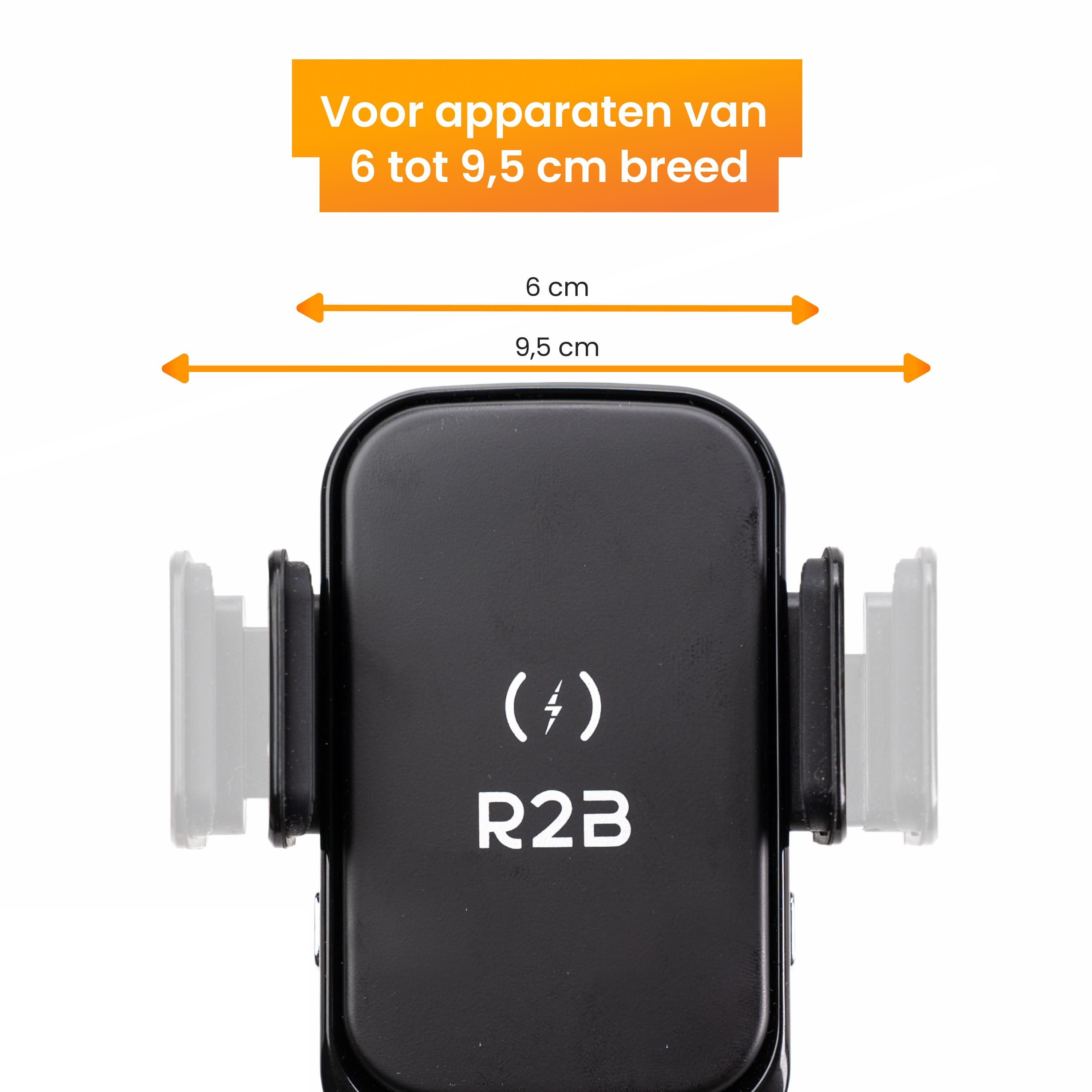 R2B Telefoonhouder Auto met Draadloze Oplader - Black