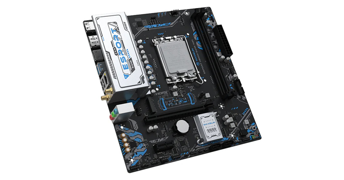 MAXSUNMS-eSport-H810M GANK WIFI socket 1851 moederbord  (Zwart, Gb-LAN, WLAN, BT, Sound, µATX)