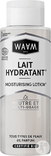 Waam Lait Hydratant Neutre Et Multi-Usages Tous Types De Peaux Sans Parfum Bio Flacon 400ml