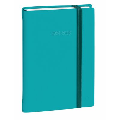 Agenda à élastique Silk - 1 jour par page - 12 x 17 cm - bleu turquoise - Quo Vadis