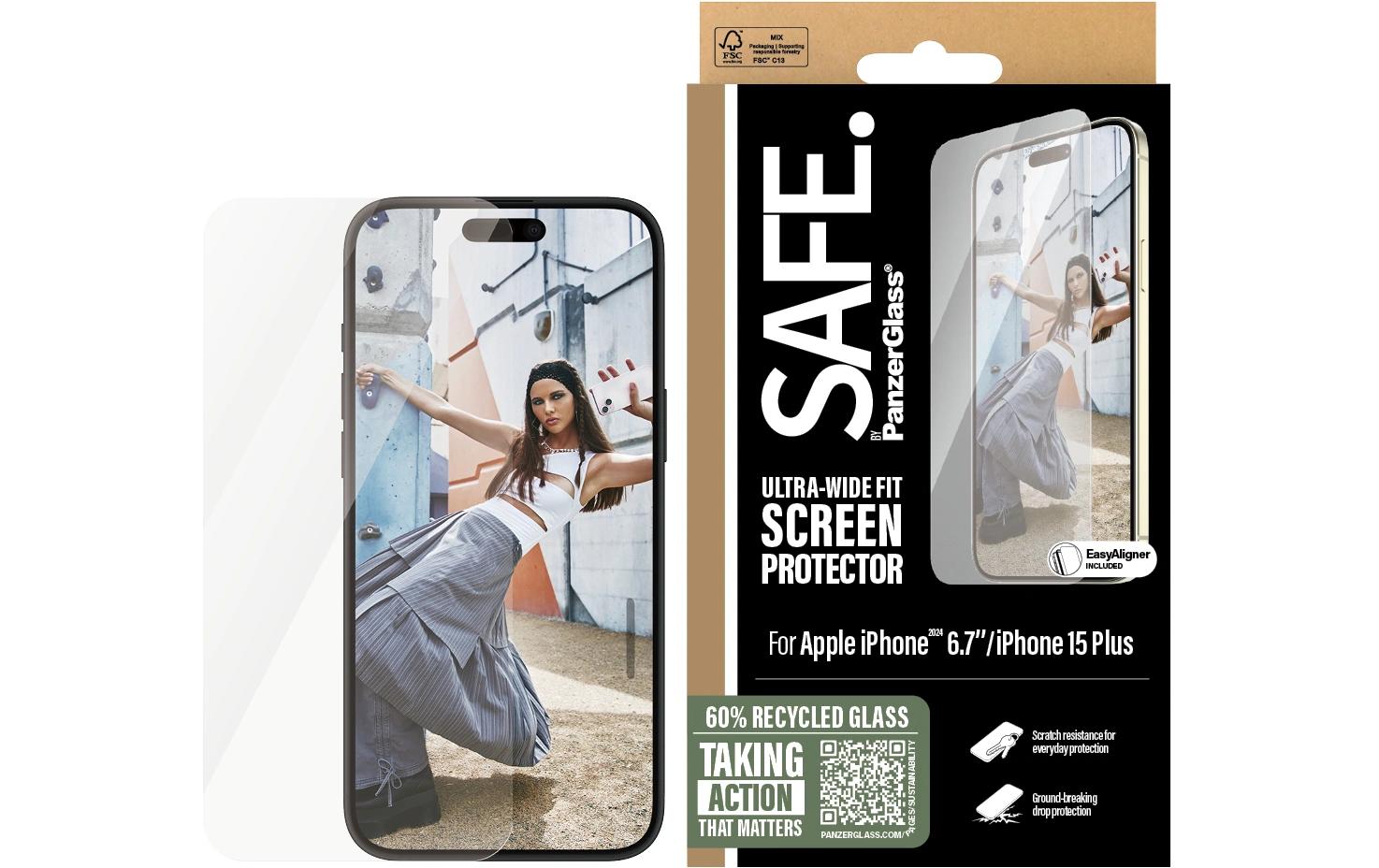 Displayschutz Ultra Wide Fit iPhone 16 PlusDisplay-Schutzfolie für das Apple iPhone 16 Plus