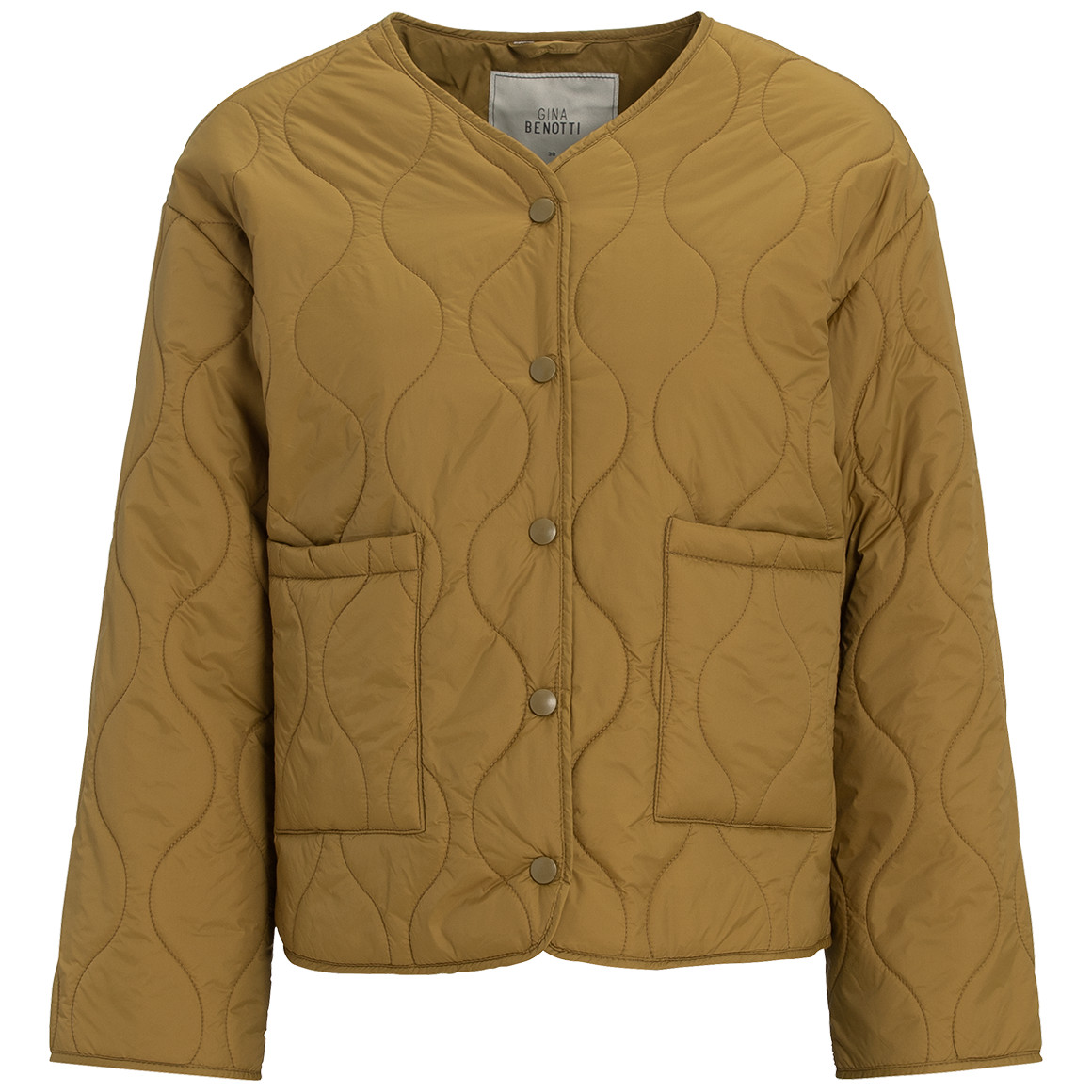 Gina Benotti Damen Steppjacke mit Druckknopfleiste ocker