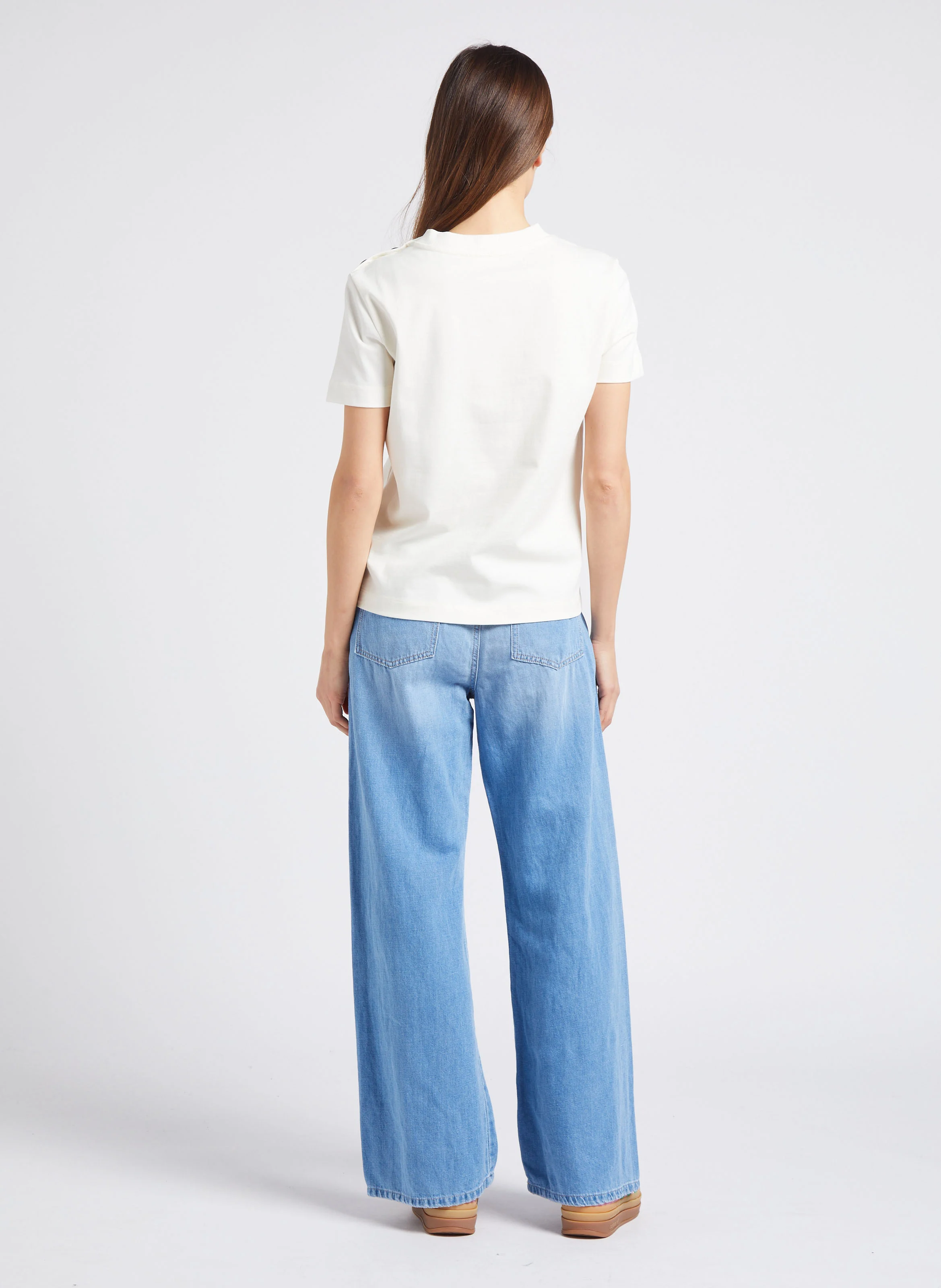 DAMIEN - Tee-shirt col rond en coton | Beige
