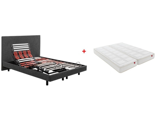 EPEDA - Sommier Electrique 2 x 80 x 200 Escapade 1620D gris Fo + TDL + 2x balade équilibré