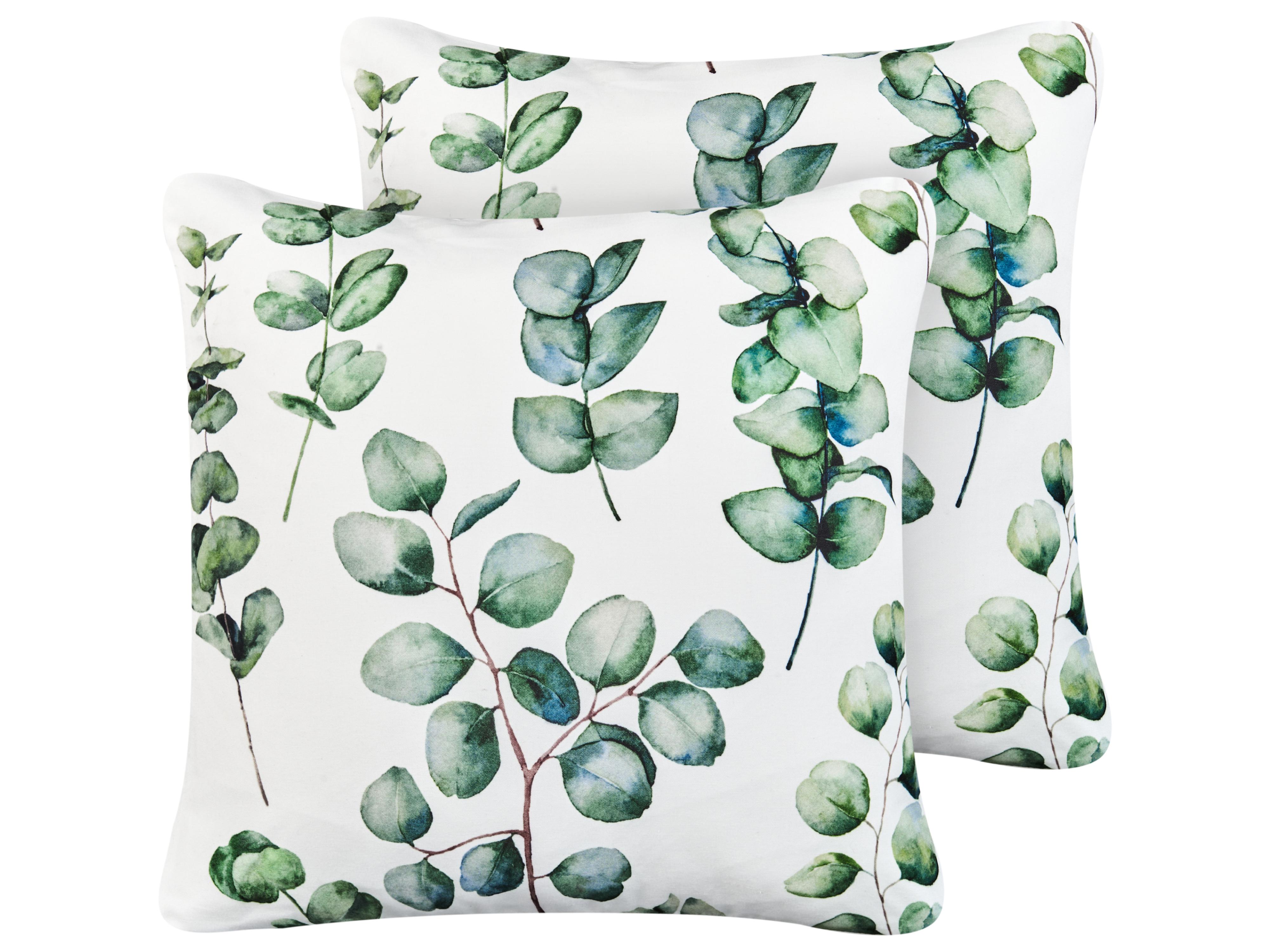 Set van 2 tuinkussens BOSQUE bladpatroon 45 x 45 cm Groen