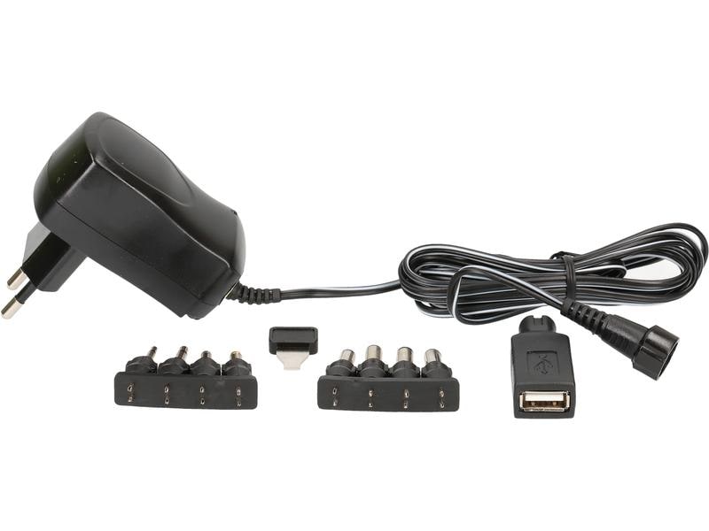 Max Hauri Steckernetzteil Universal 10 W, 3 - 12 V, 600 mA Universal-Steckernetzgerät mit 9 verschiedenen Anschlusssteckern