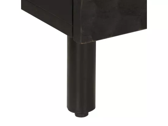 Tables de chevet 2 pièces noir 40x33x46 cm bois de manguier solide